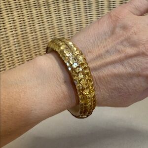 Sparkling Vintage Gold Sequin Bangle Bracelet